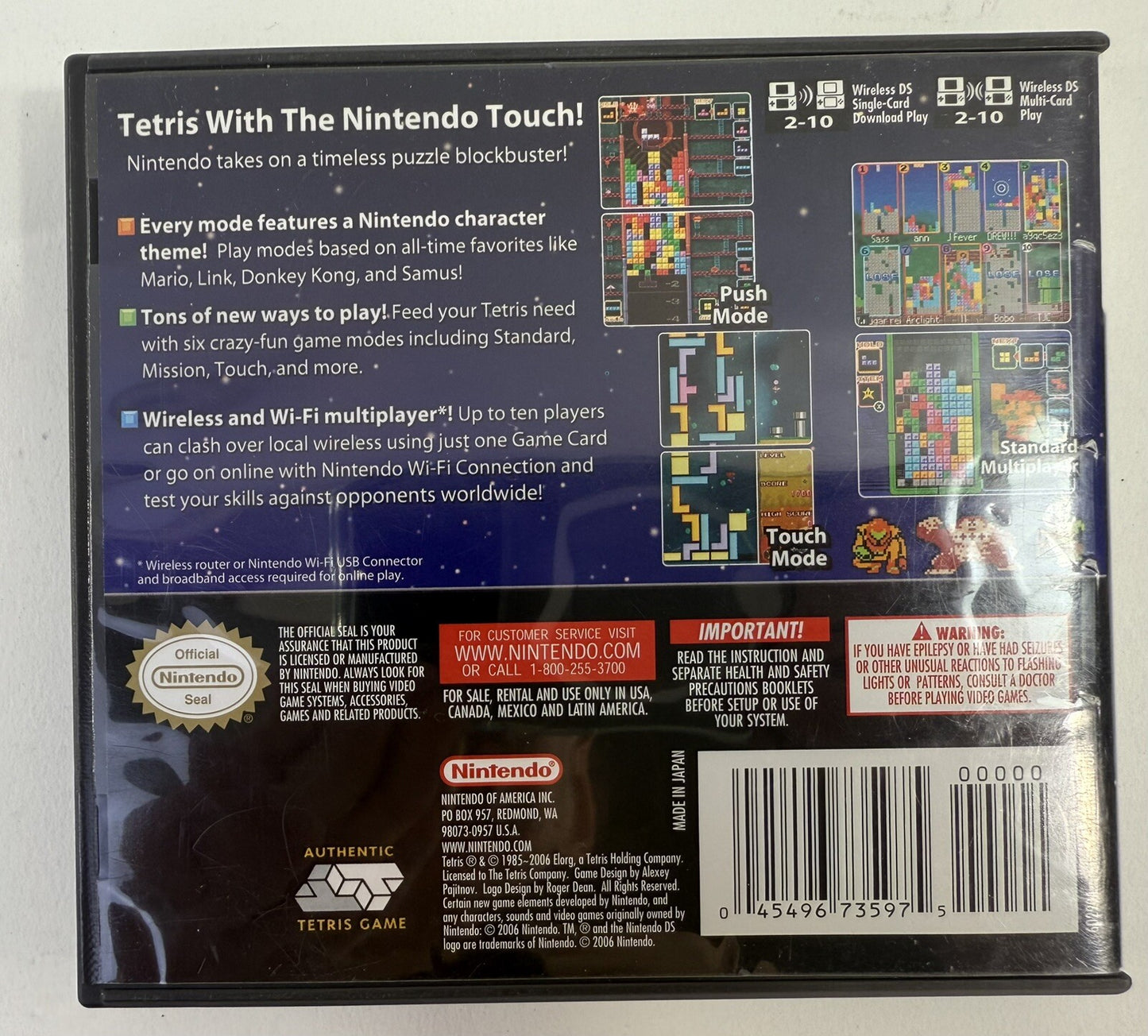 Tetris DS (Nintendo DS, 2006) Replacement Case & Inserts - No Game