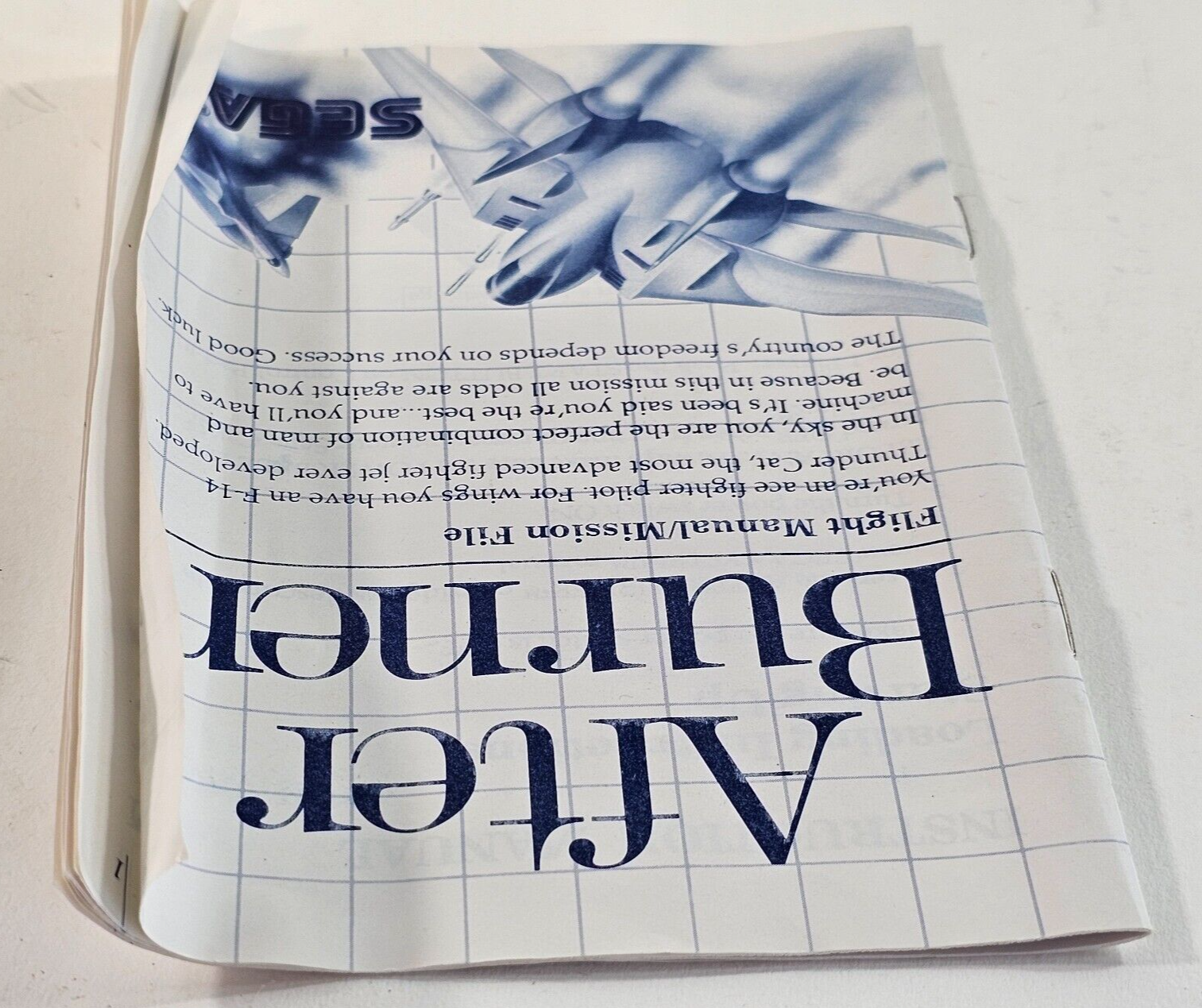 After Burner (Sega Master System, 1988) Game Case Manual Poster - Tested