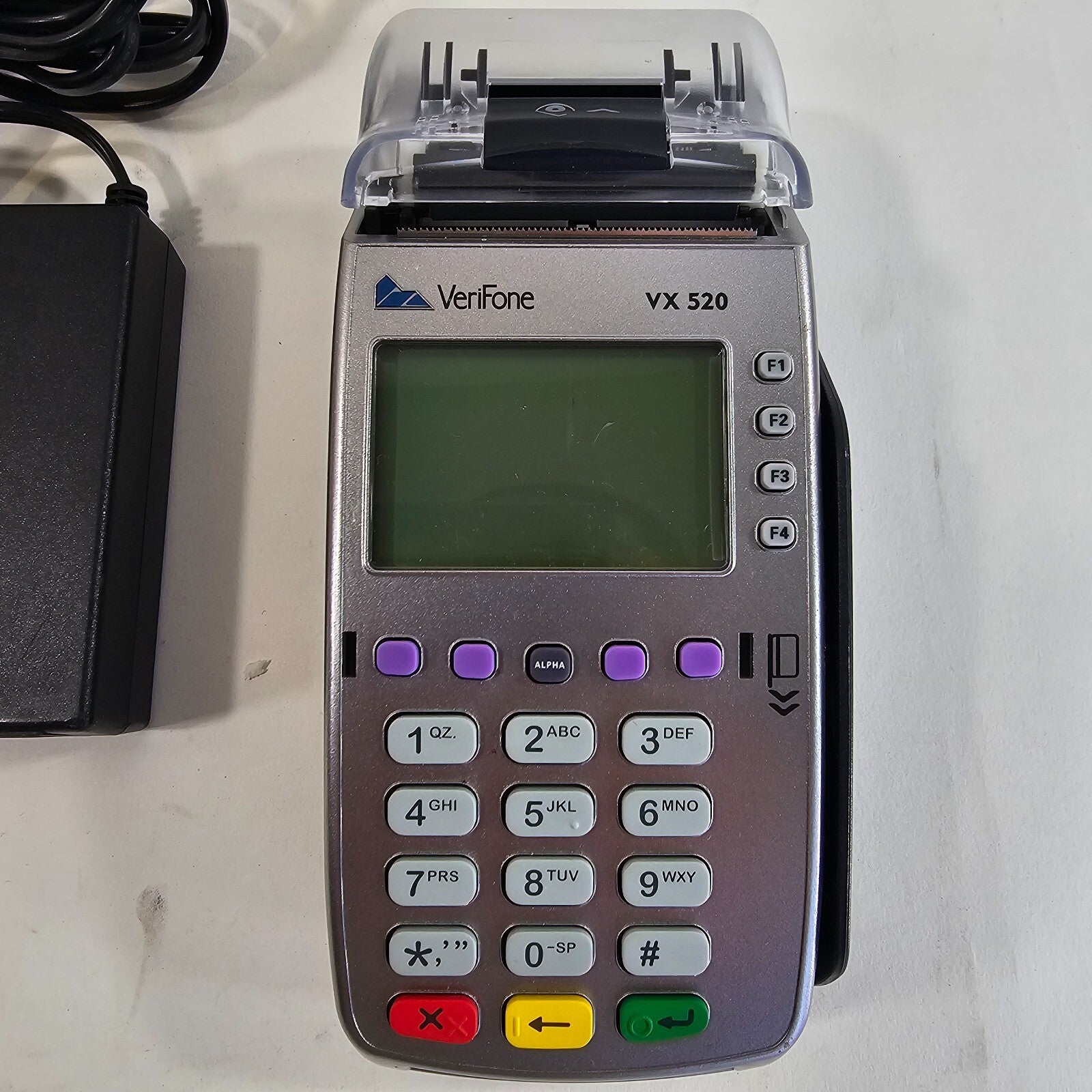 Verifone Dual Comm Credit Card Terminal Reader Model VX520 w/Power Supply - READ