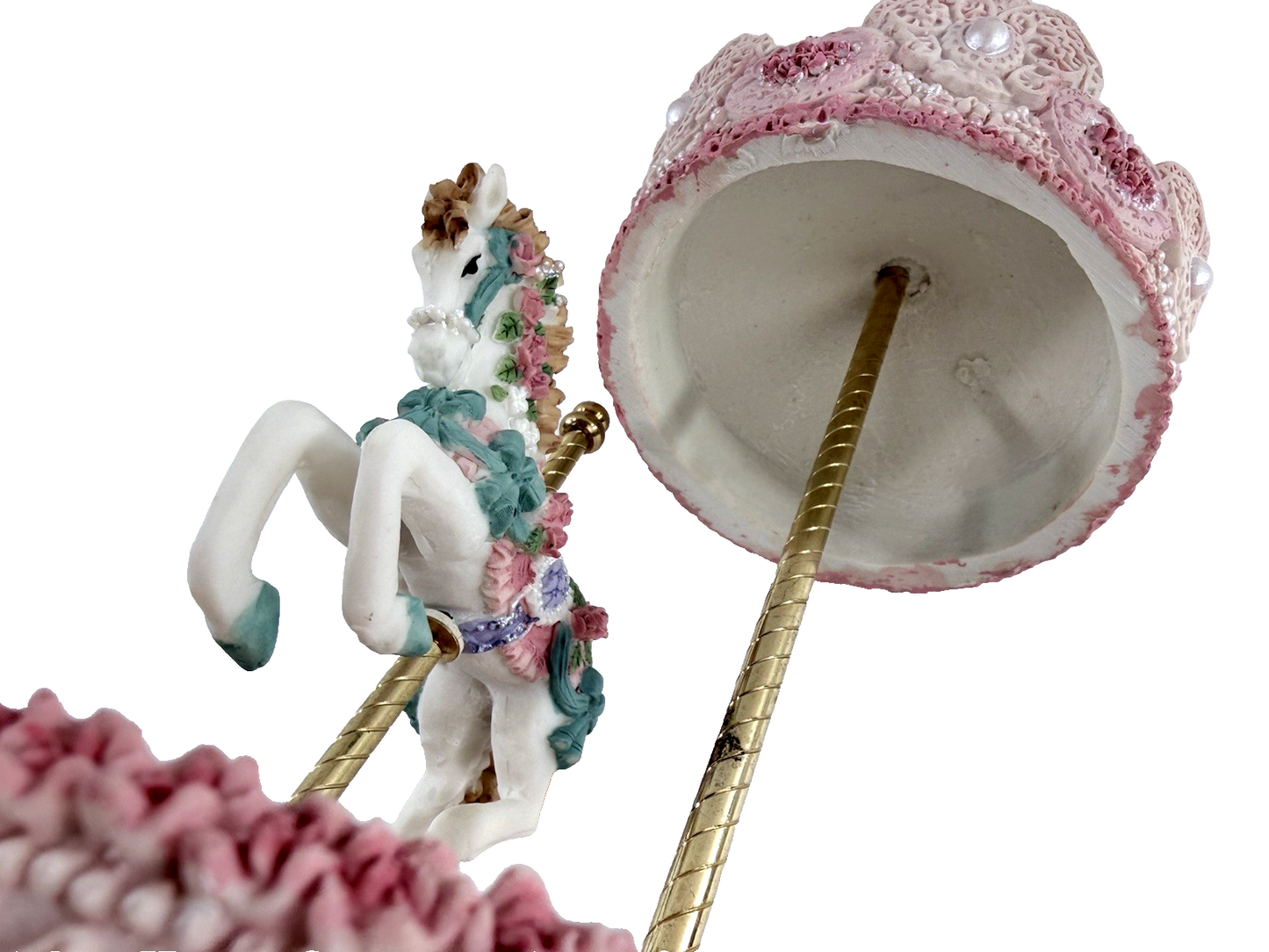 Classic Treasures Animated Musical Carousel Horse Plays "Evergreen" - Tested