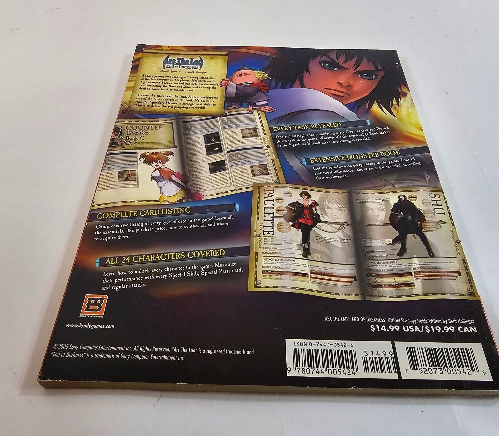 Brady Games 2005 Arc The Lad: End Of Darkness Strategy Guide