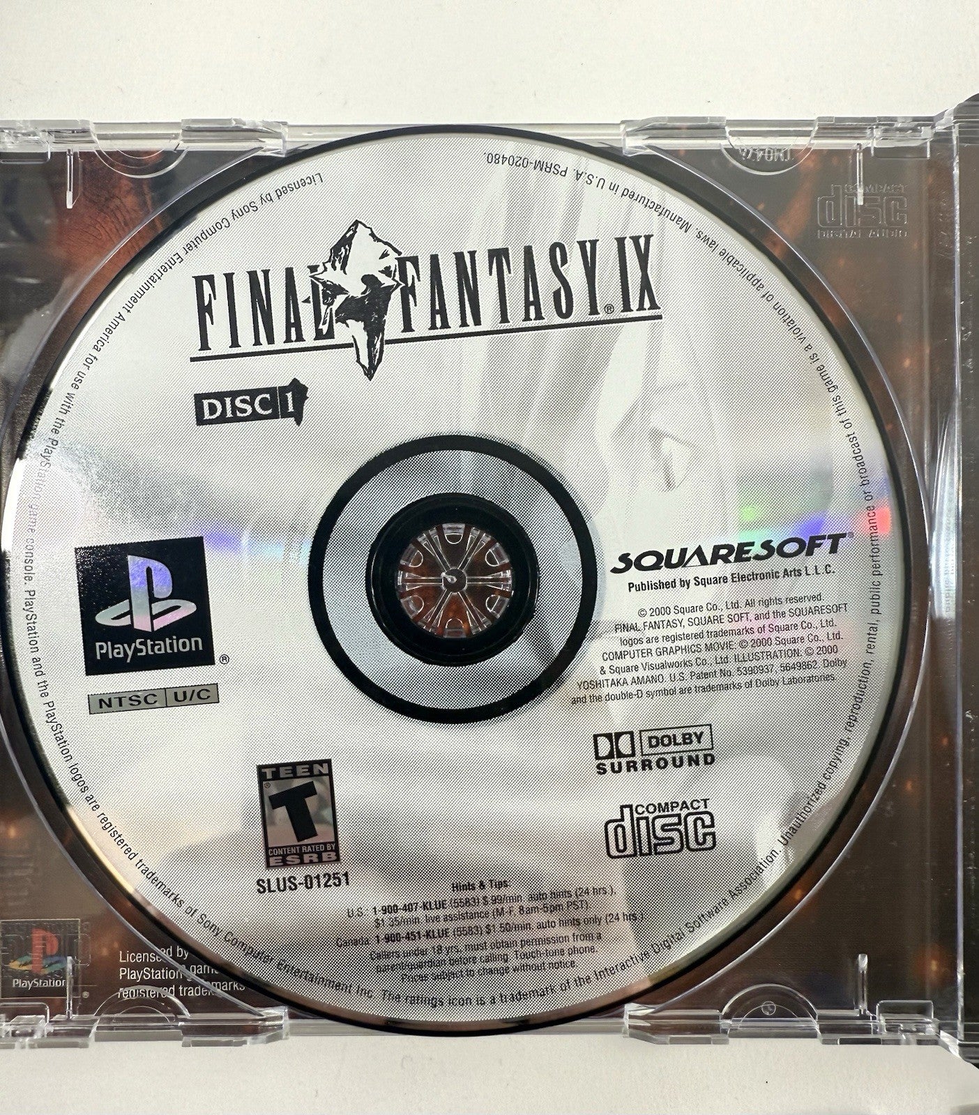 Final Fantasy IX (Sony PlayStation, 2000) Discs Case Manual Insert - Tested