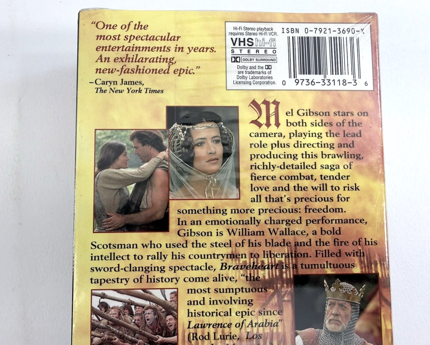 Braveheart (VHS, 1995) New, Factory Sealed Two-VHS Set