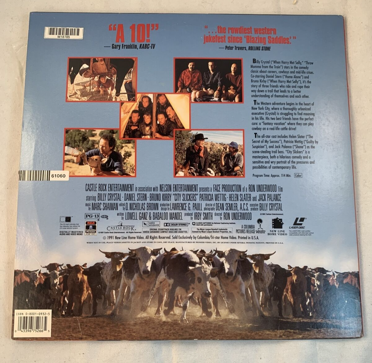 City Slickers Laserdisc (New Line Cinema, 1991) Billy Crystal - Tested