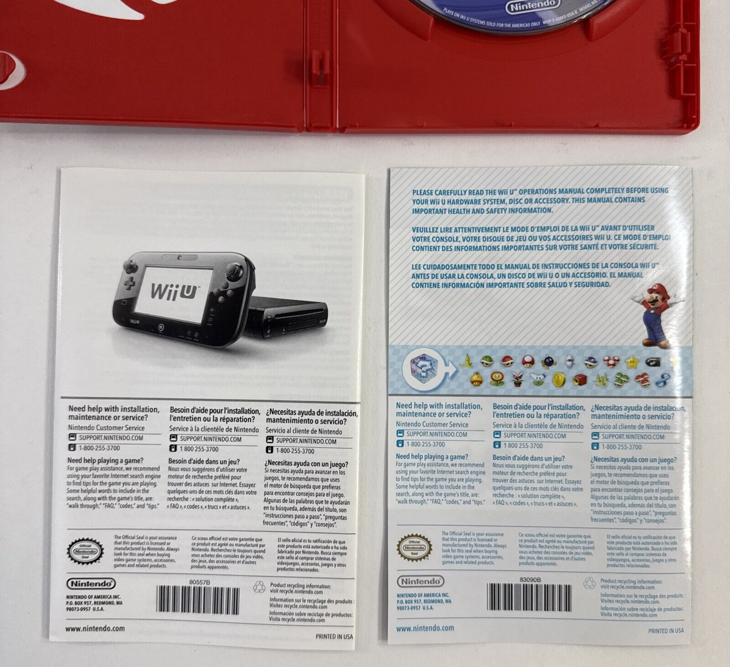 Mario Kart 8 (Nintendo Wii U, 2014) Game Case Manual Insert - Tested and Working