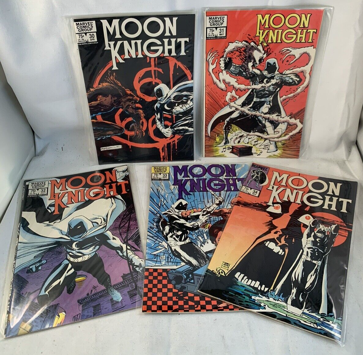 MOON KNIGHT #30 31 32 33 34 (Marvel Comics 1983) Mid Grade Vintage Comics