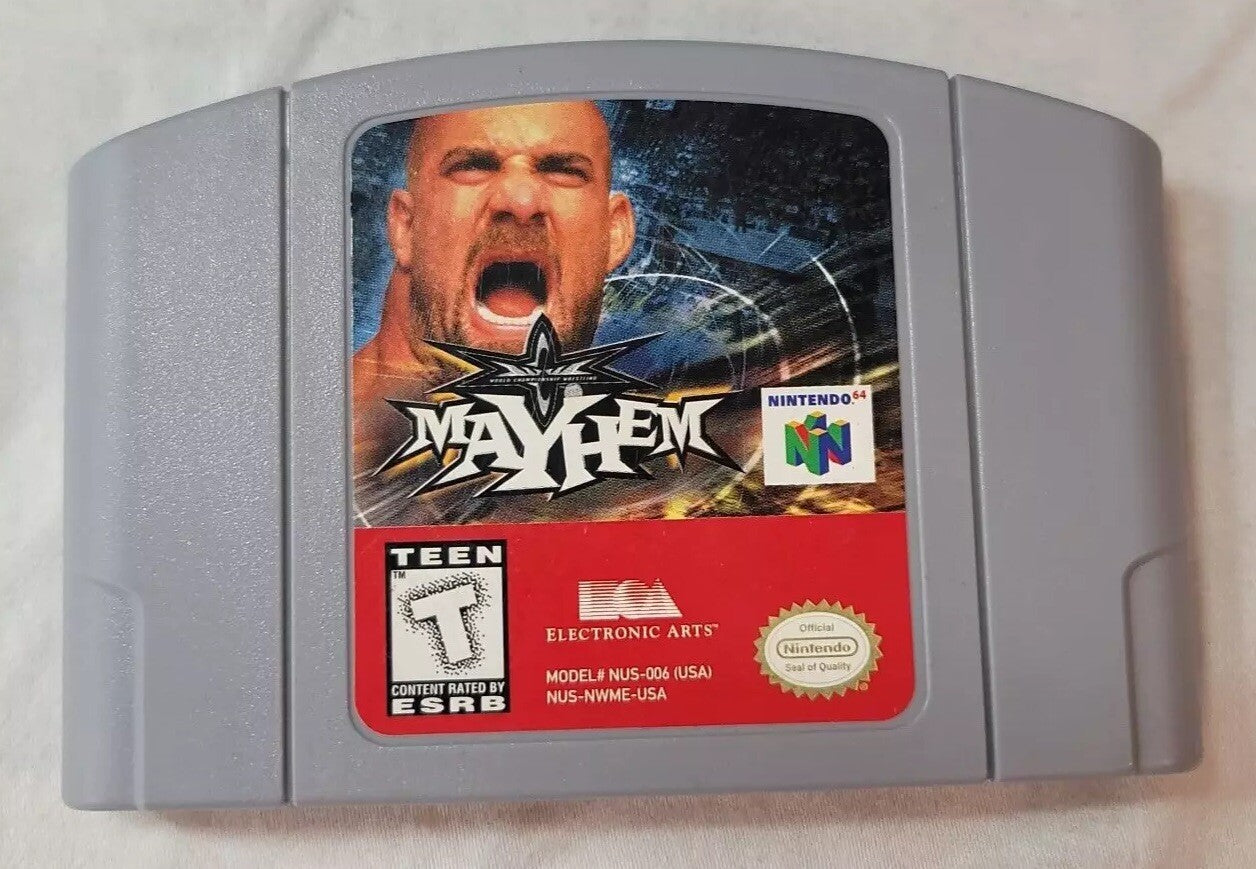 WCW Mayhem (Nintendo 64, 1999) Game Cartridge - Tested and Working