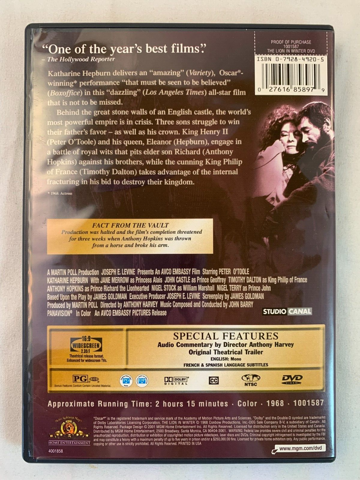 The Lion in Winter (DVD, 1968)