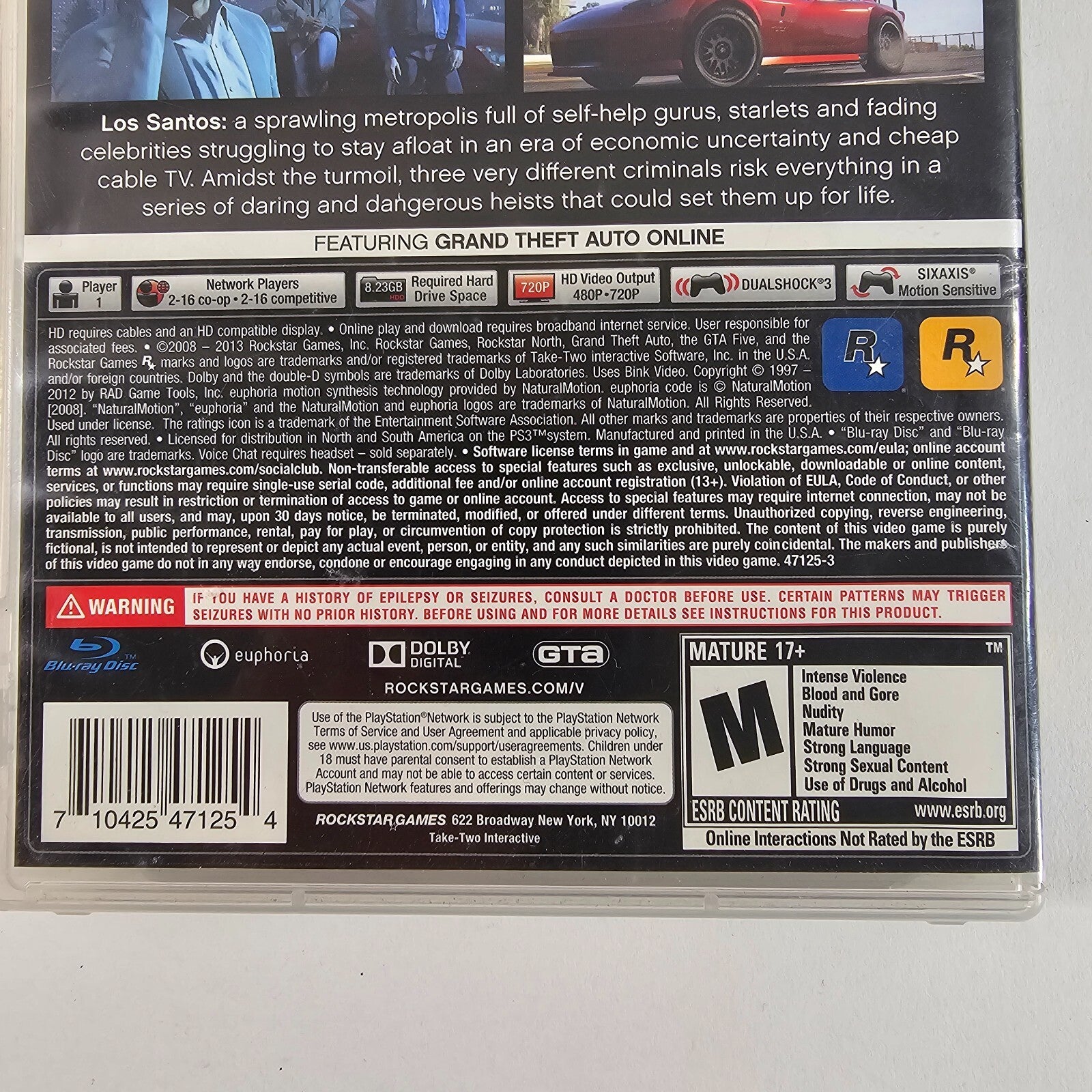 Grand Theft Auto 5 (Sony PlayStation 3, 2013) Game Case Manual - Complete/Tested