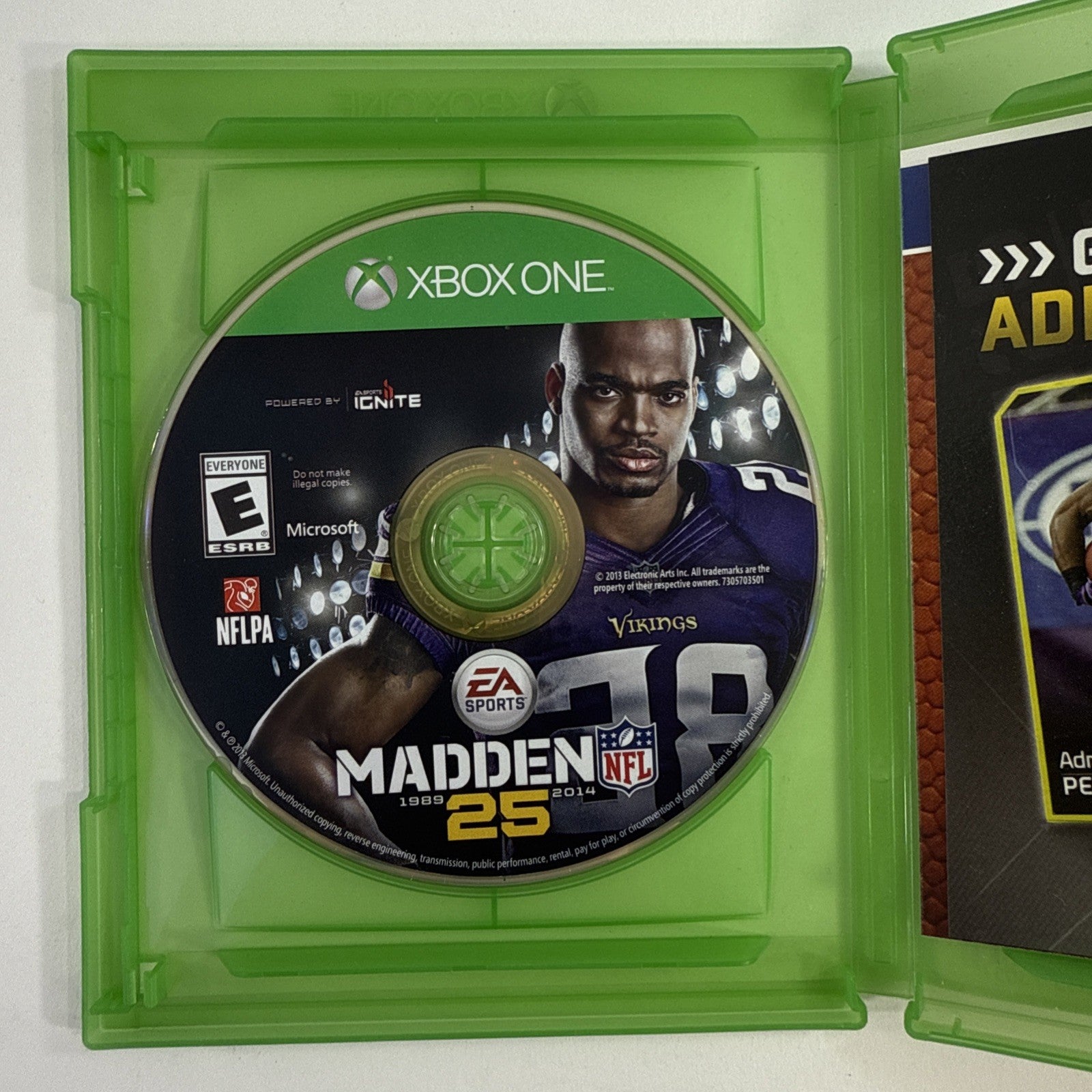 Madden NFL 25 (Microsoft Xbox One, 2013) Game Case Inserts - Tested