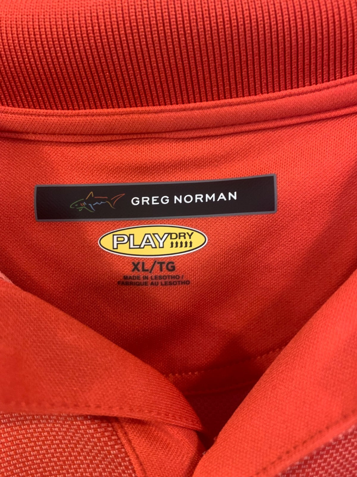 Greg Norman Play Dry Polo Shirt Men's Size XL Orange Short Sleeve Logo