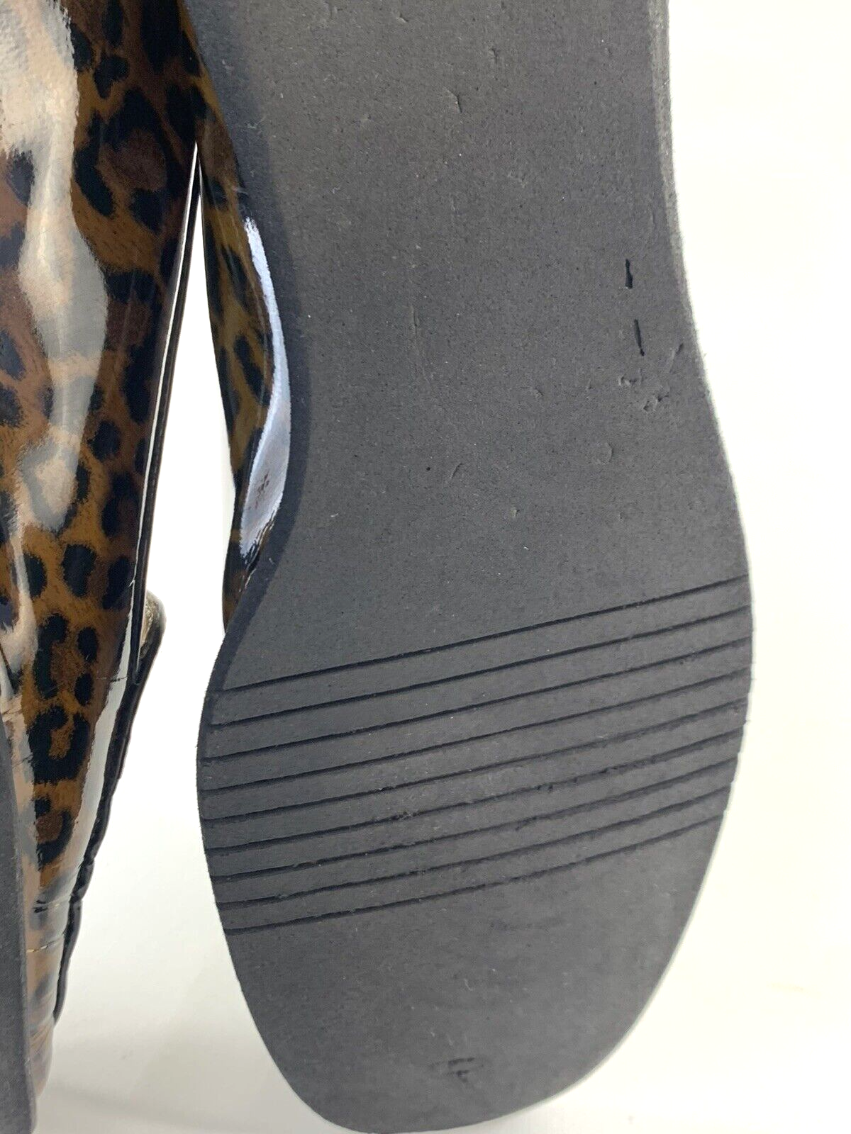 Salvatore Ferragamo Cognac Size 7 AA Leopard Print Brown Patent Leather Flats