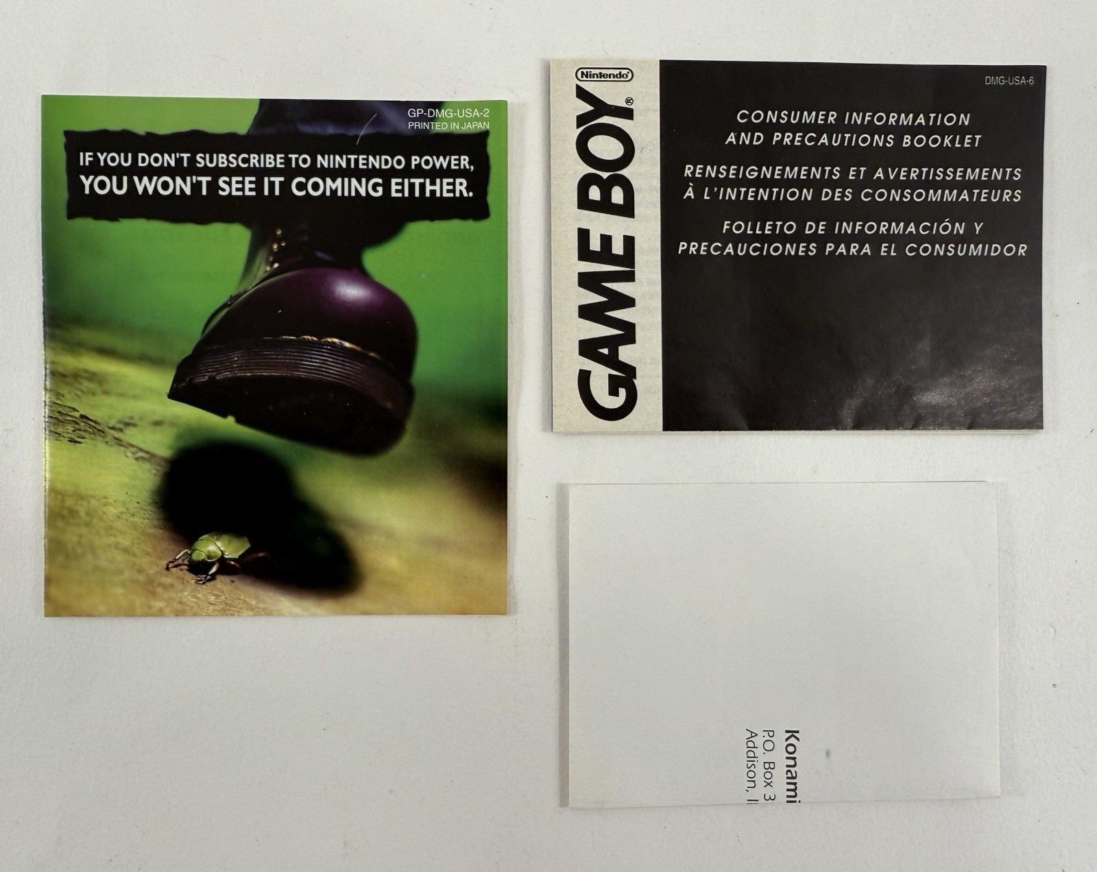 Blades of Steel (Nintendo GameBoy, 1991) Game Box Manual Inserts Registration