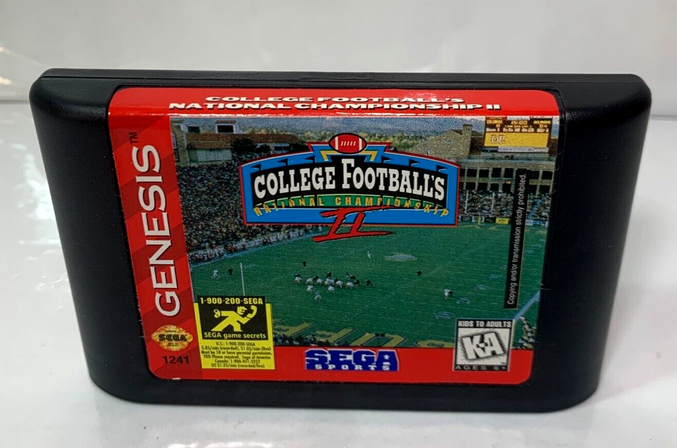 College Football National Championship 2 (Genesis, 1995) Game Box Manual Insert
