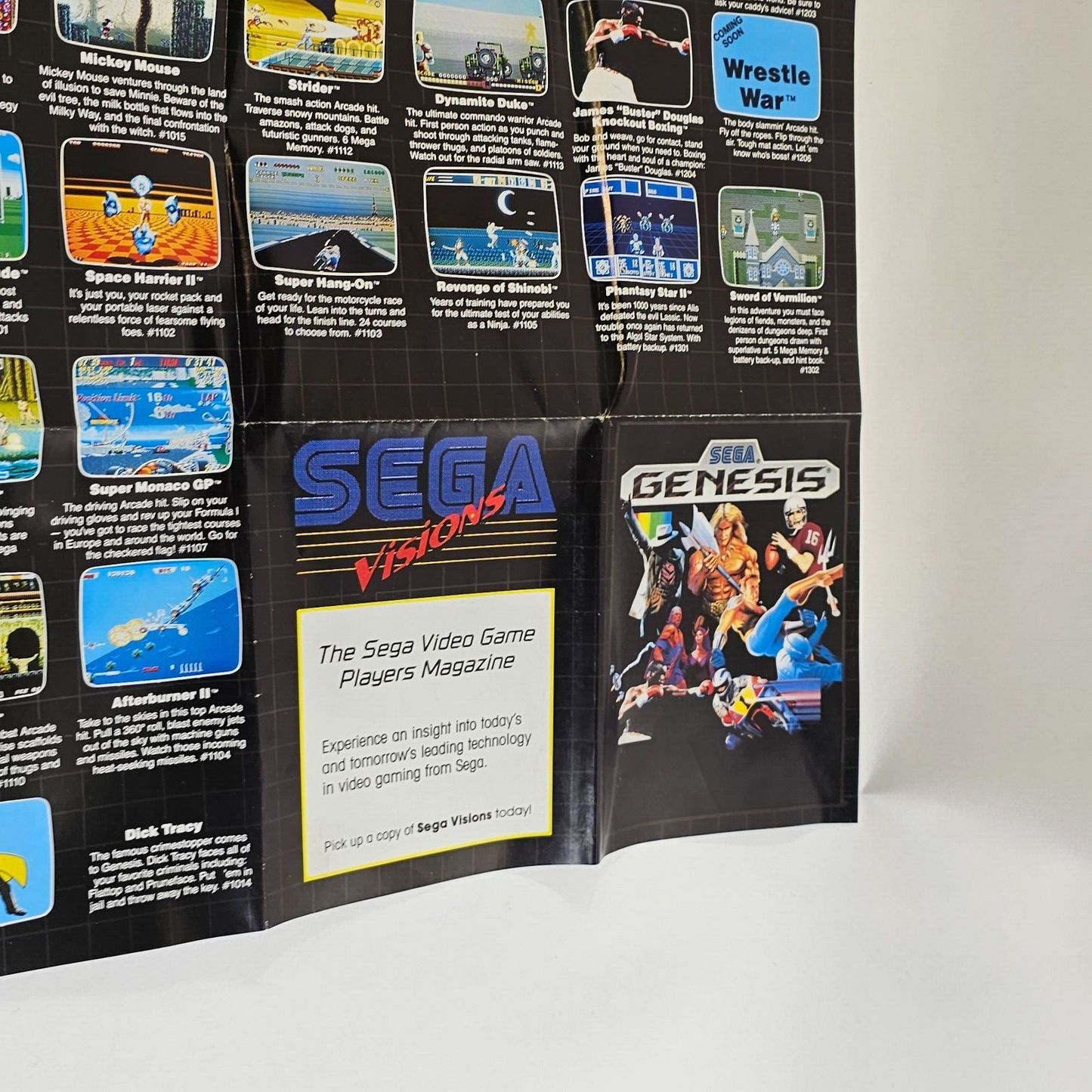 Sega Genesis Original Sega Visions Promo Poster Insert - Video Game Advertising