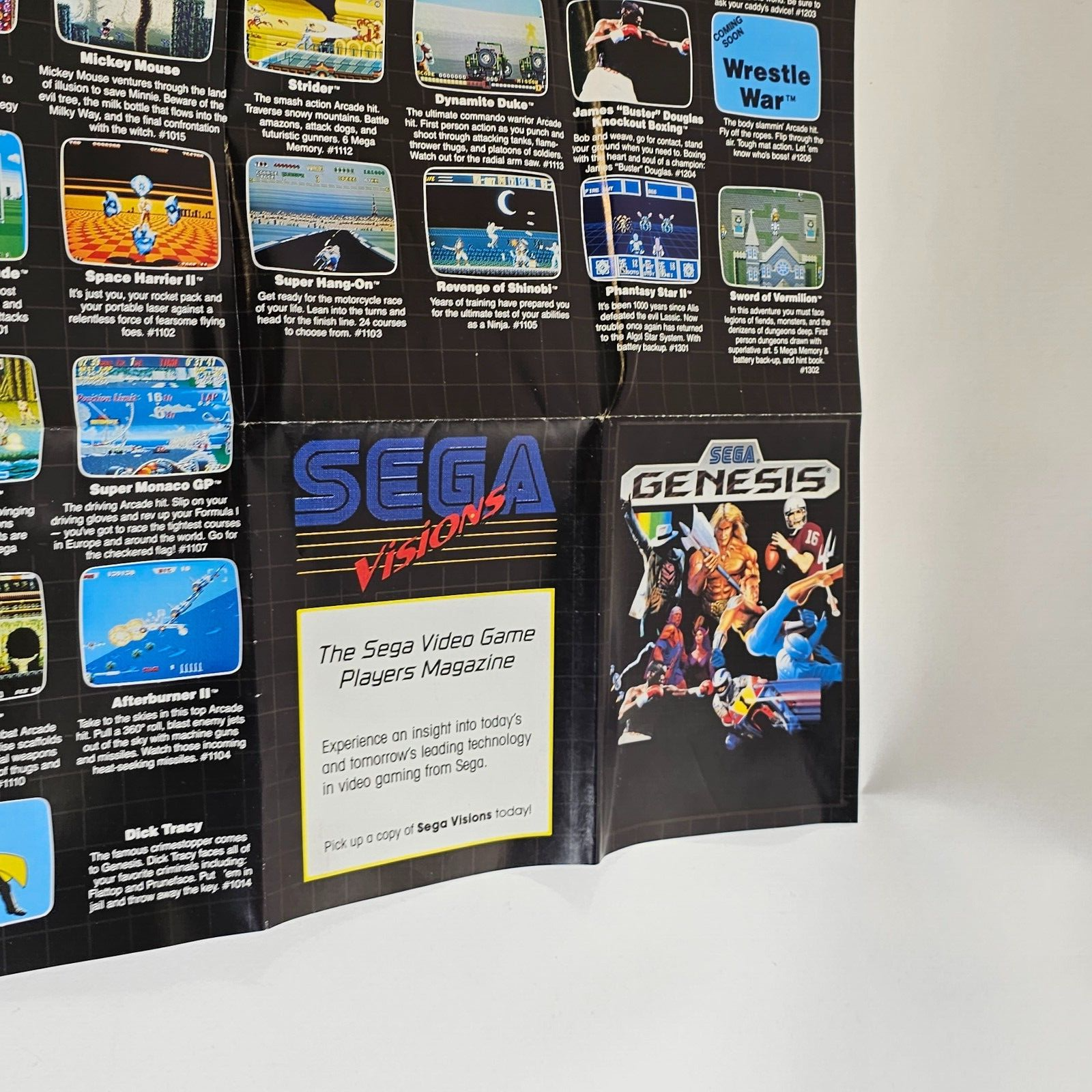 Sega Genesis Original Sega Visions Promo Poster Insert - Video Game Advertising