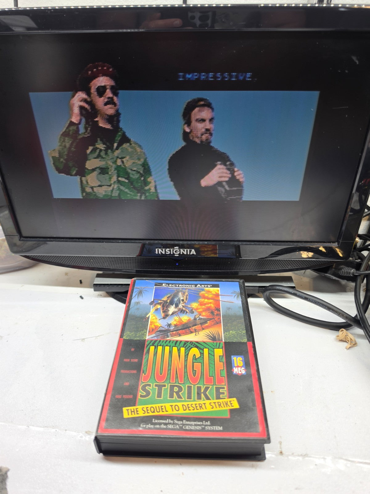 Jungle Strike (Sega Genesis, 1993) Game, Case, Manual, Insert - Tested