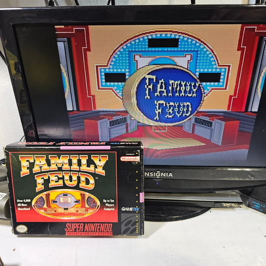 Family Feud (Super Nintendo Entertainment System, 1993) Game Box Manual - Tested