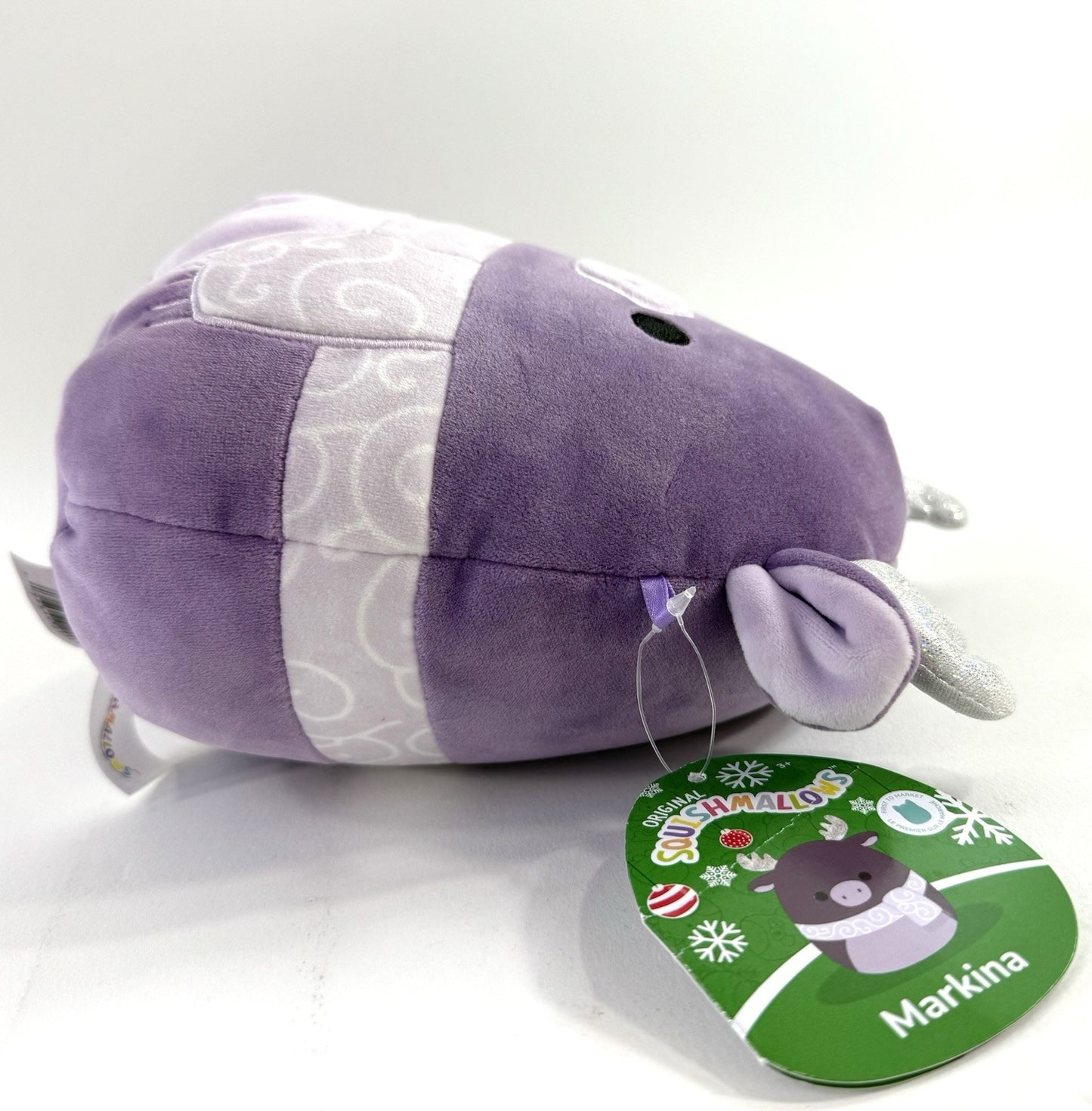 Squishmallows 7.5" Markina Purple Holiday Moose With Tags