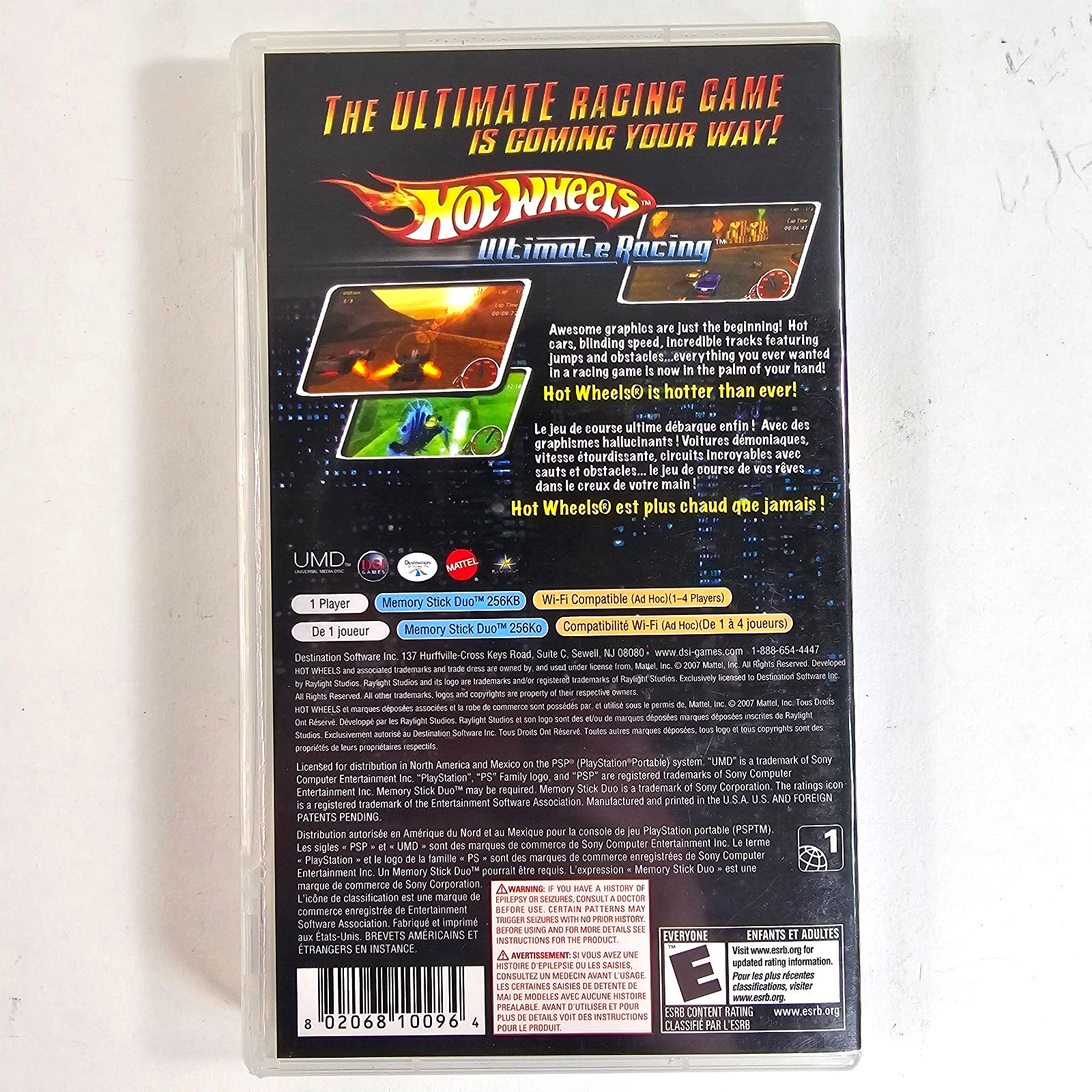 Hot Wheels Ultimate Racing (Sony PlayStation PSP, 2007) Game Case Manual