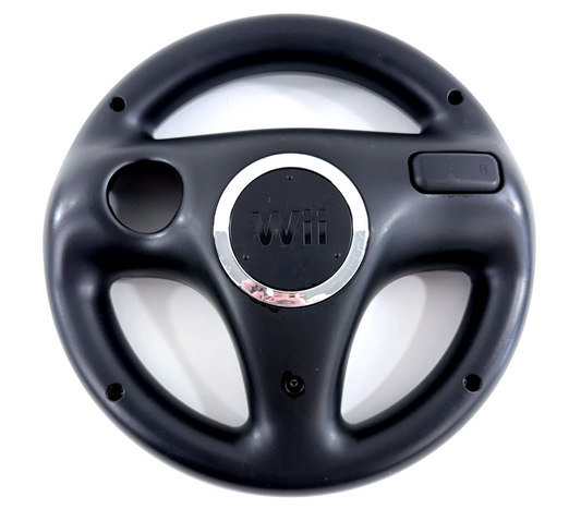 Nintendo Wii Black Steering Wheel Controller Attachment RVL-024 (Set of 2)