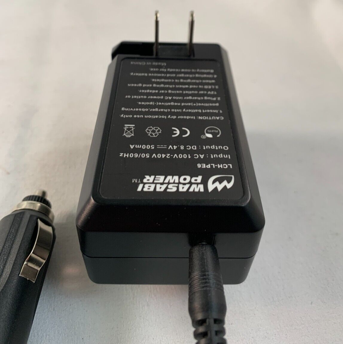 Wasabi Power LCH-LPE6 Charger w/Battery for Canon (PB1016688)