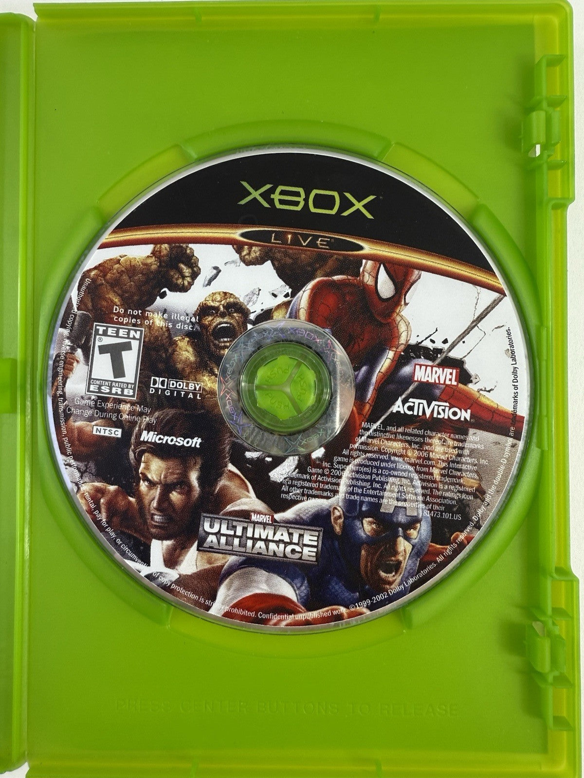 Marvel: Ultimate Alliance (Microsoft Xbox, 2006) Game Case Manual - Tested