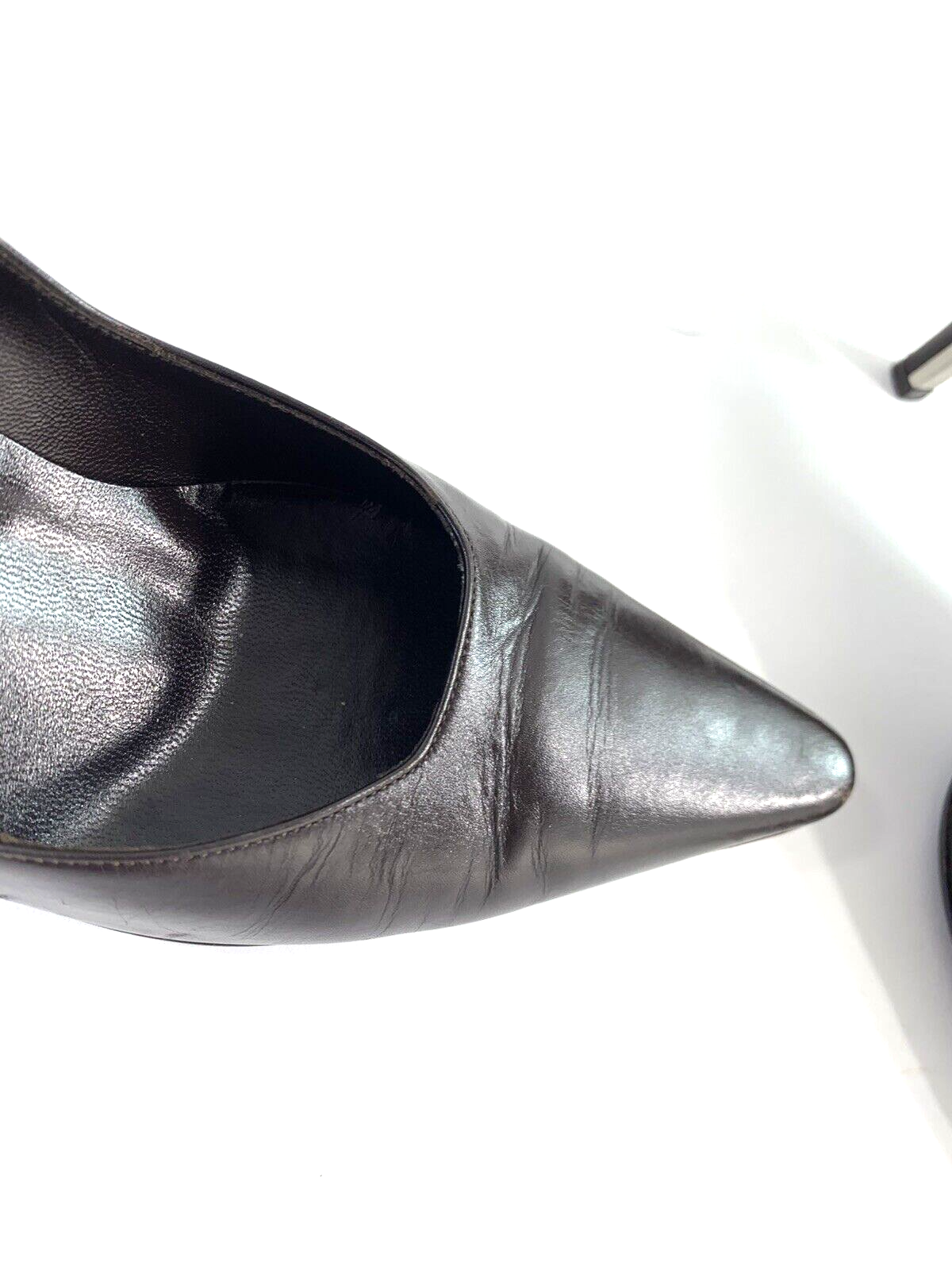 Salvatore Ferragamo Size 7.5 AA Brown Leather Heels Pointed Toe Dress Shoes