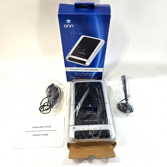 Onn ONA11AV108 Cassette Recorder with Microphone - New, Open Box