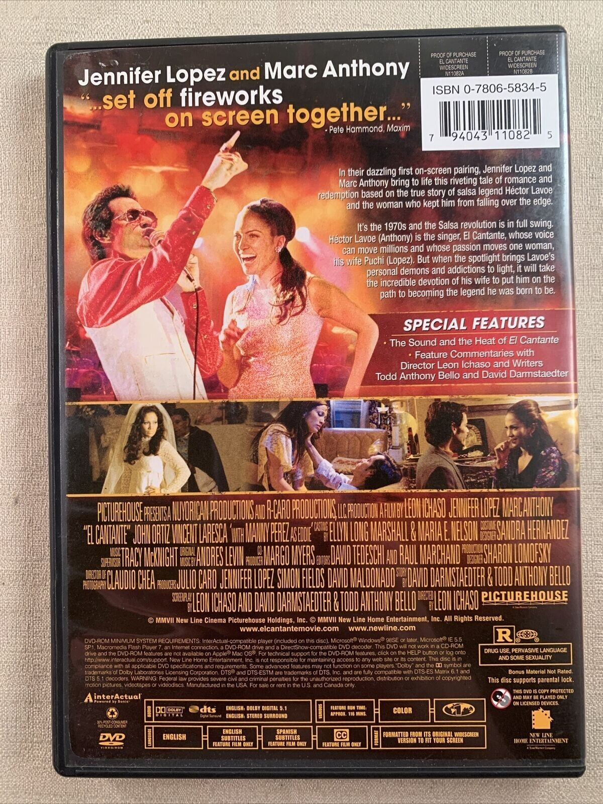 El Cantante (DVD, 2006) Tested and working