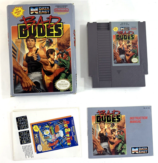 Bad Dudes (Nintendo Entertainment System, 1990) Game Box Manual Poster - Tested
