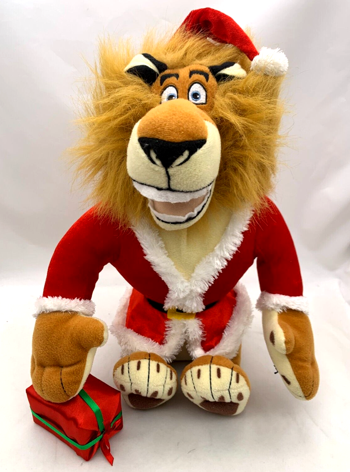 Gemmy 2009 Dreamworks Merry Madagascar 16" Alex the Lion Holiday Plush
