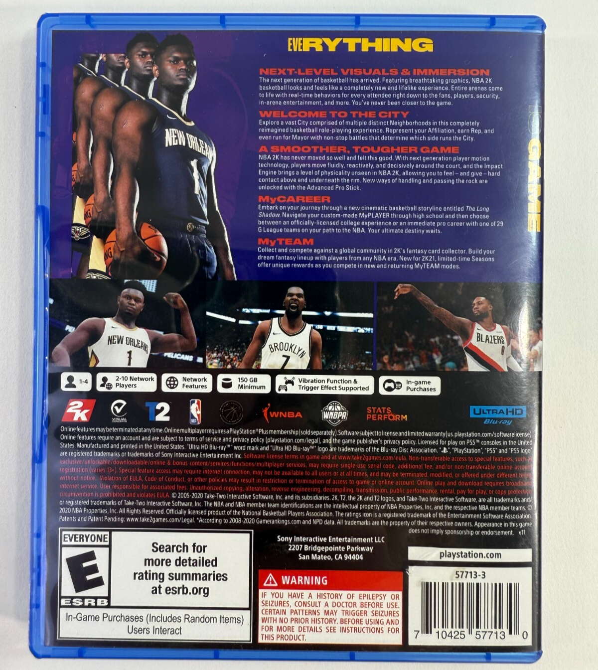 NBA 2K21 (Sony PlayStation 5, 2020) Game Case & Insert