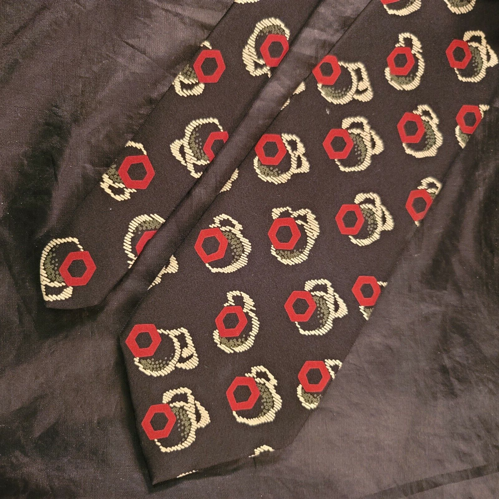 Talbott Studio for Justers Ltd. Mens' Black Multicolor Neck Tie 57"