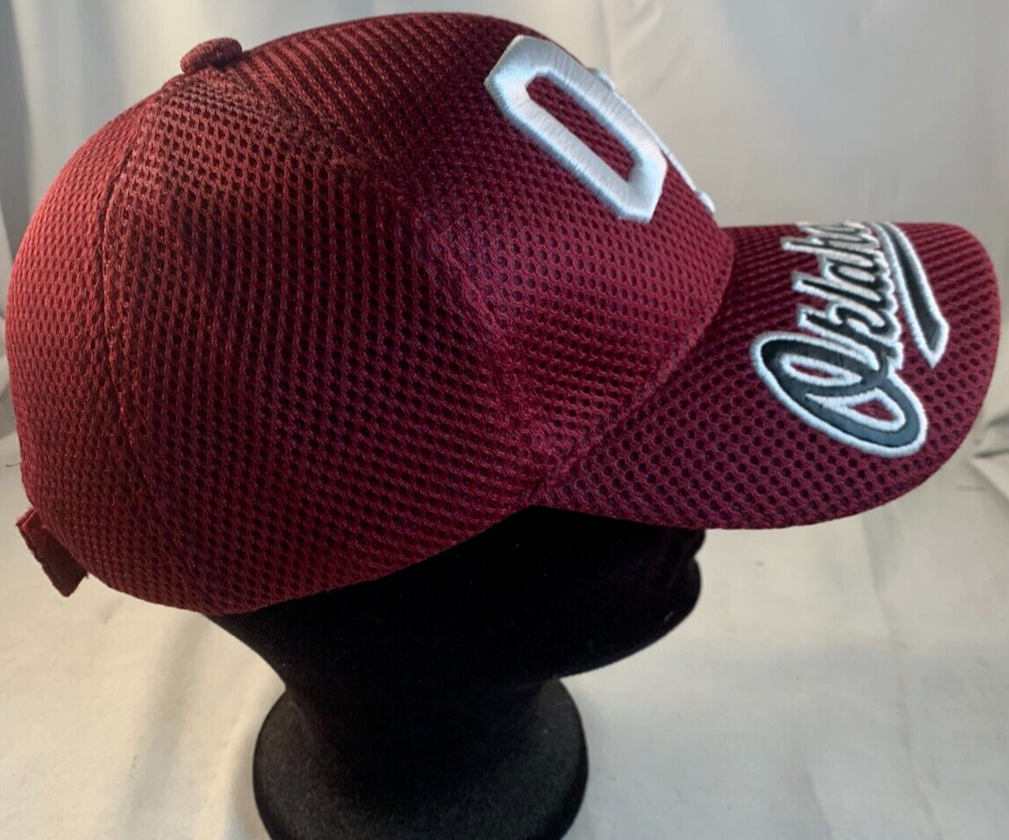 Oklahoma State Embroidered Maroon Adjustable Mesh Hat by USA Headwear