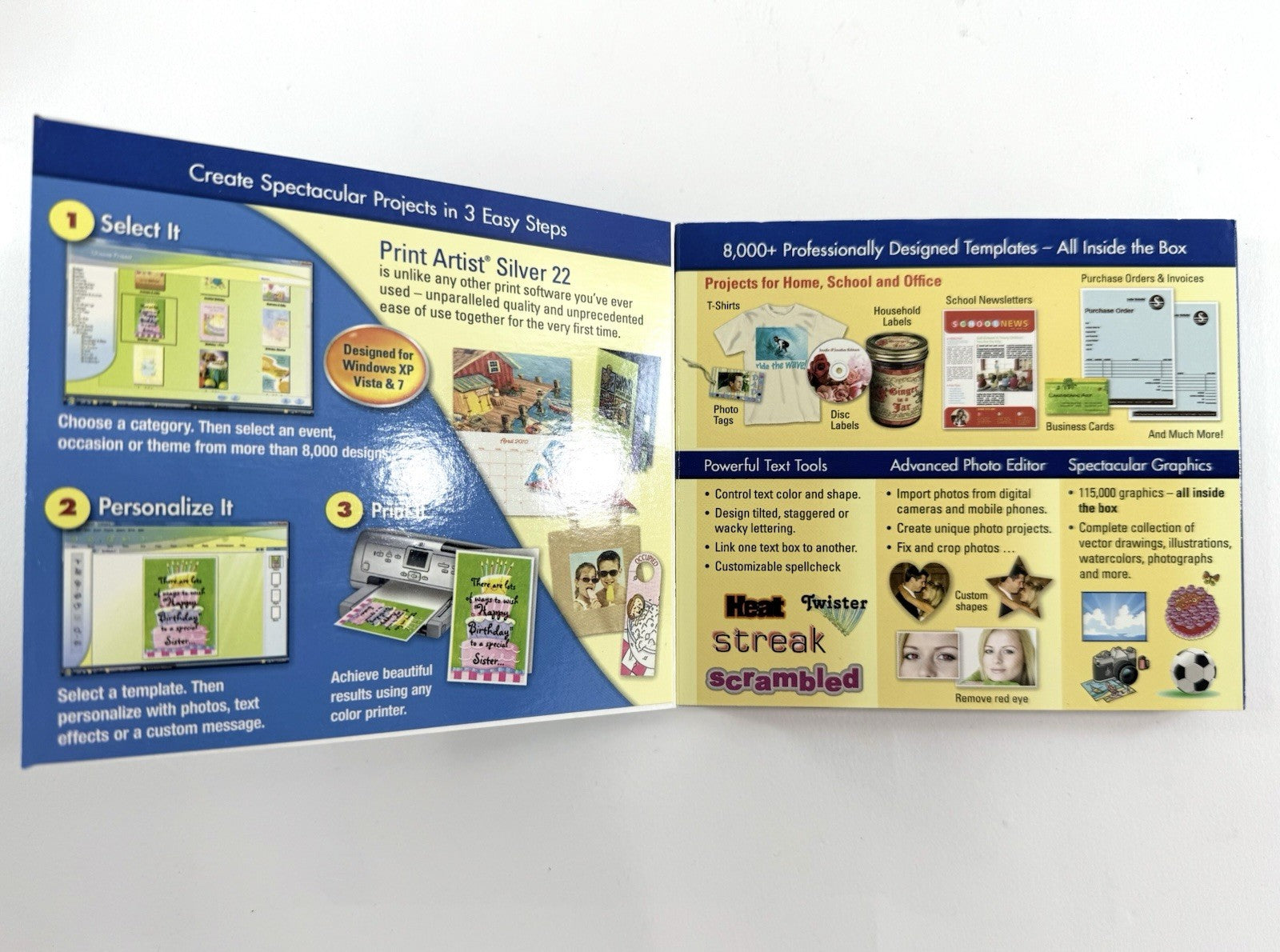 Print Artist Version 22 Silver Edition (PC DVD, 2010) Windows XP, Vista, 7