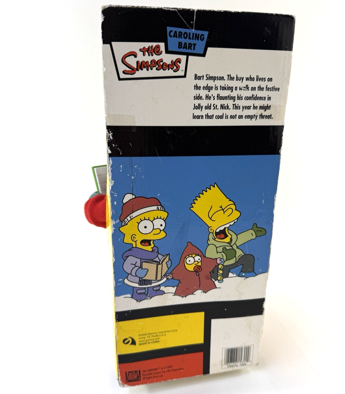 Gemmy 2002 Simpsons 12" Caroling Bart Animated Figure In Box - Read