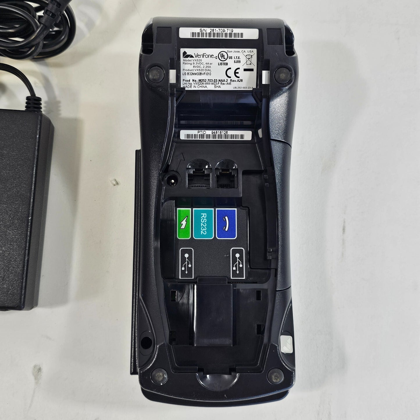 Verifone Dual Comm Credit Card Terminal Reader Model VX520 w/Power Supply - READ