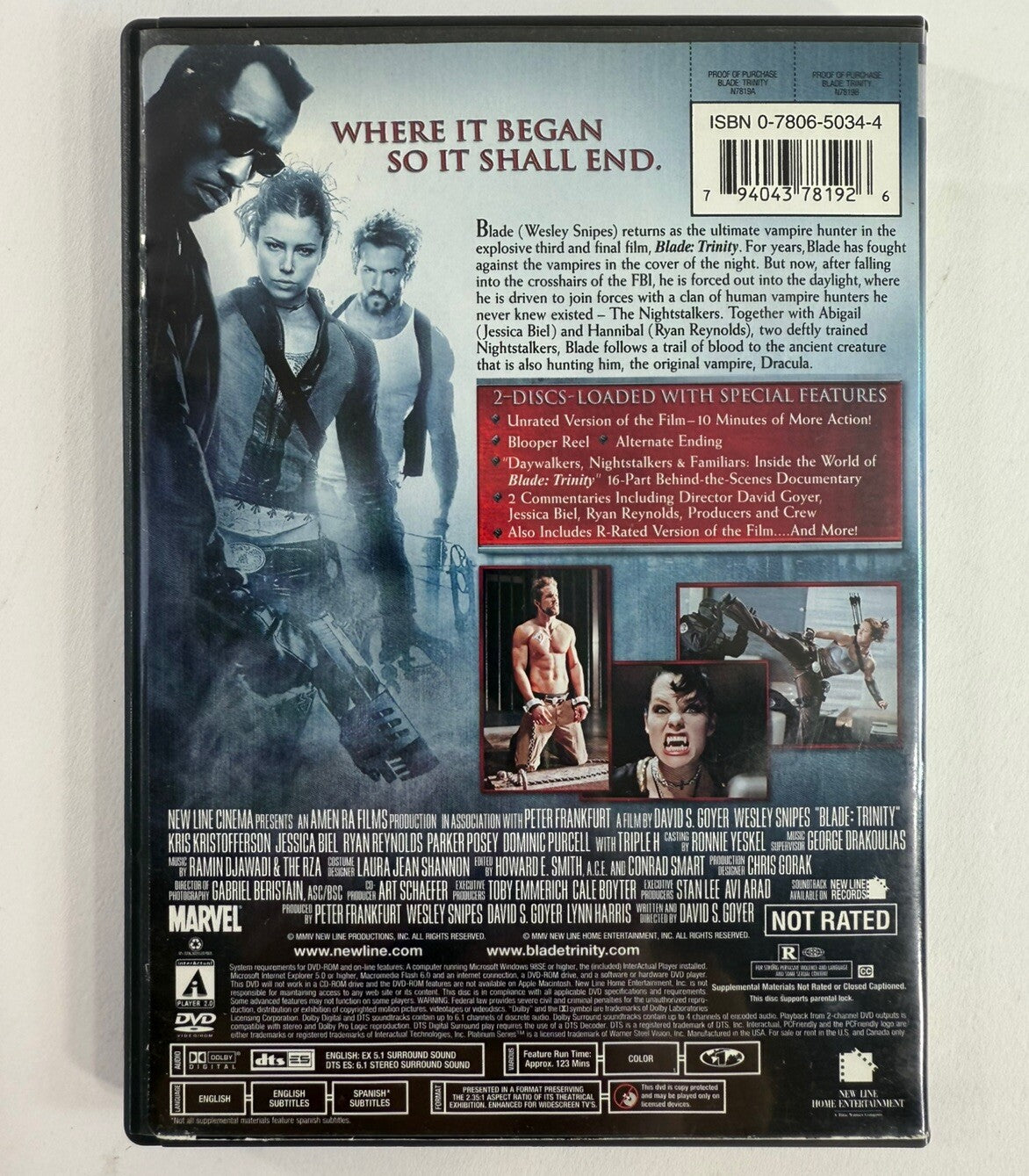 Blade (DVD Bundle) Blade II, Blade III Trinity - Tested and Working