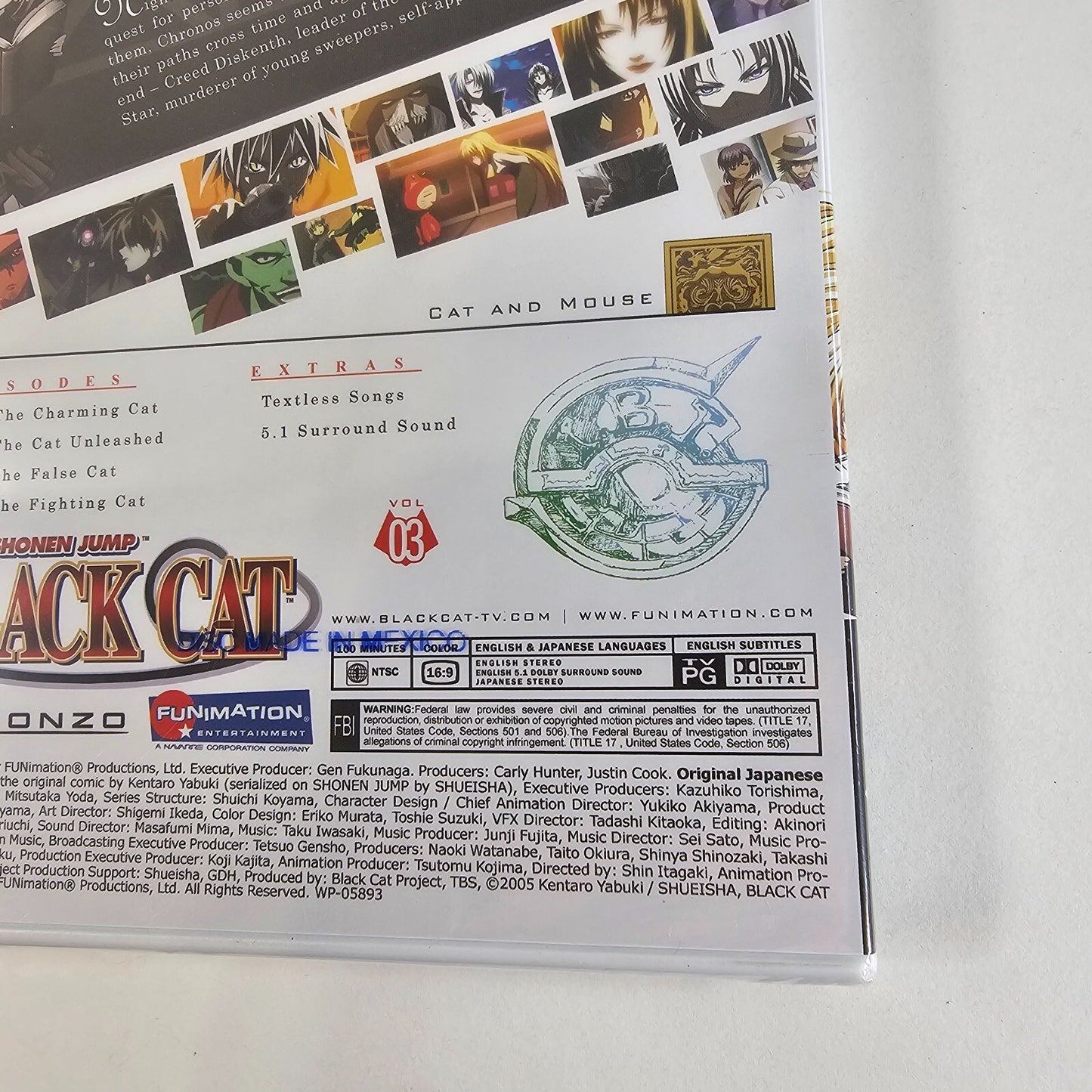 Shonen Jump Black Cat - Vol. 3: Cat and Mouse (DVD, 2007) NEW