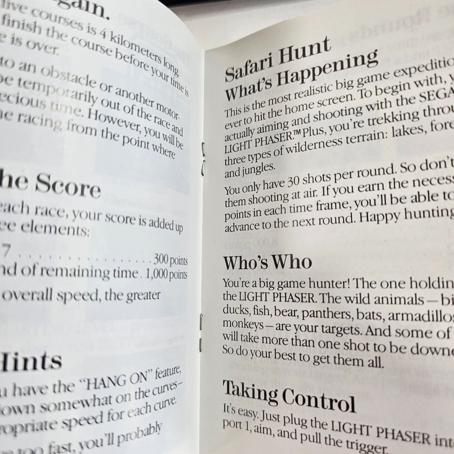 Hang On & Safari Hunt: The Combo Cartridge (Sega Master System, 1986) - Tested