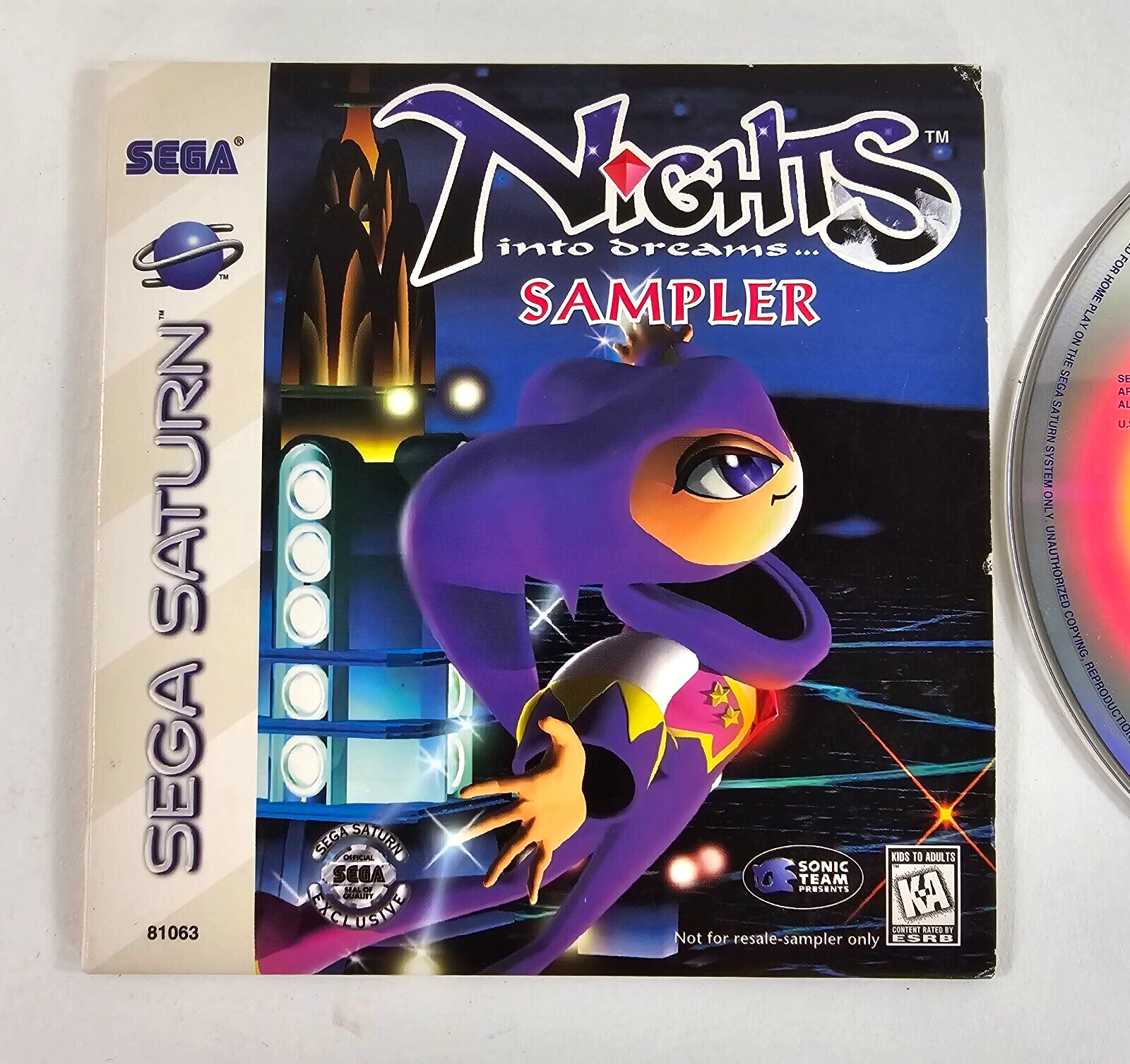 Nights Into Dreams Sampler (Sega Saturn, 1996) Exclusive Promo Disc