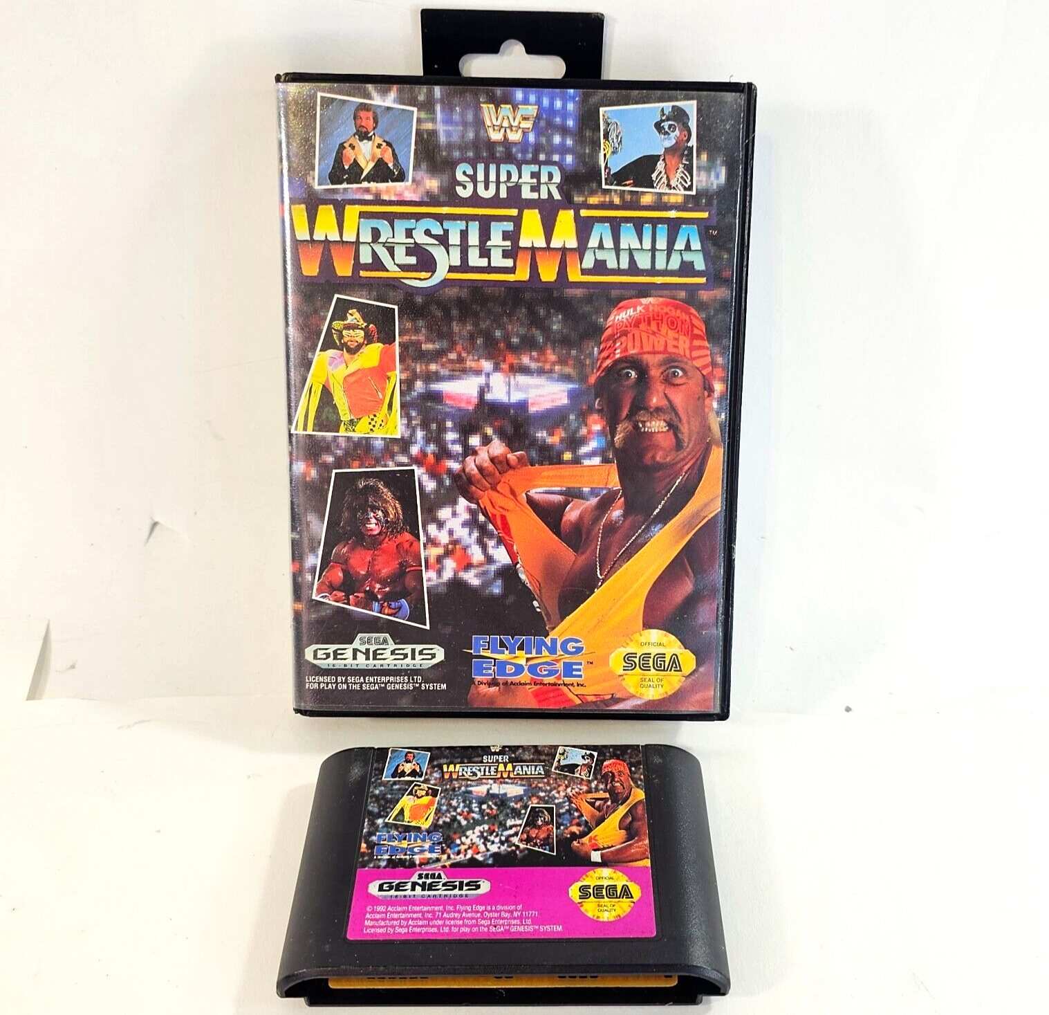 WWF Super WrestleMania (Sega Genesis, 1992) Game and Case - Tested and Working