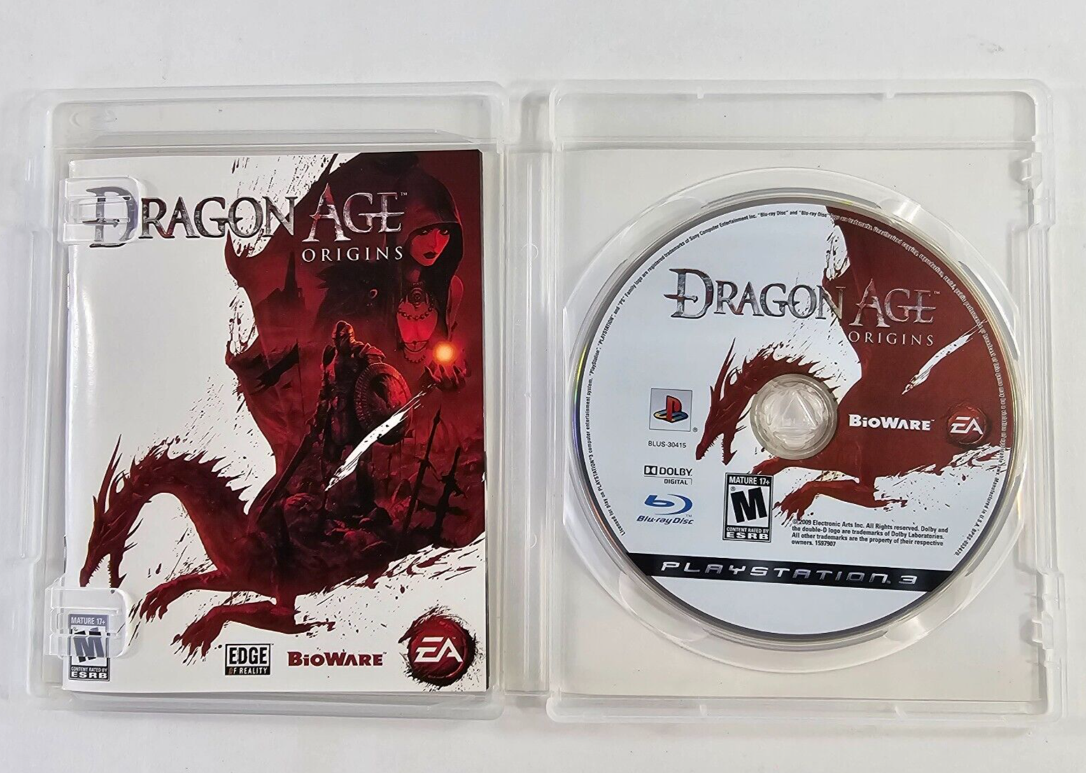 Dragon Age: Origins (Sony PlayStation 3, 2009) Game Case Manual - Tested