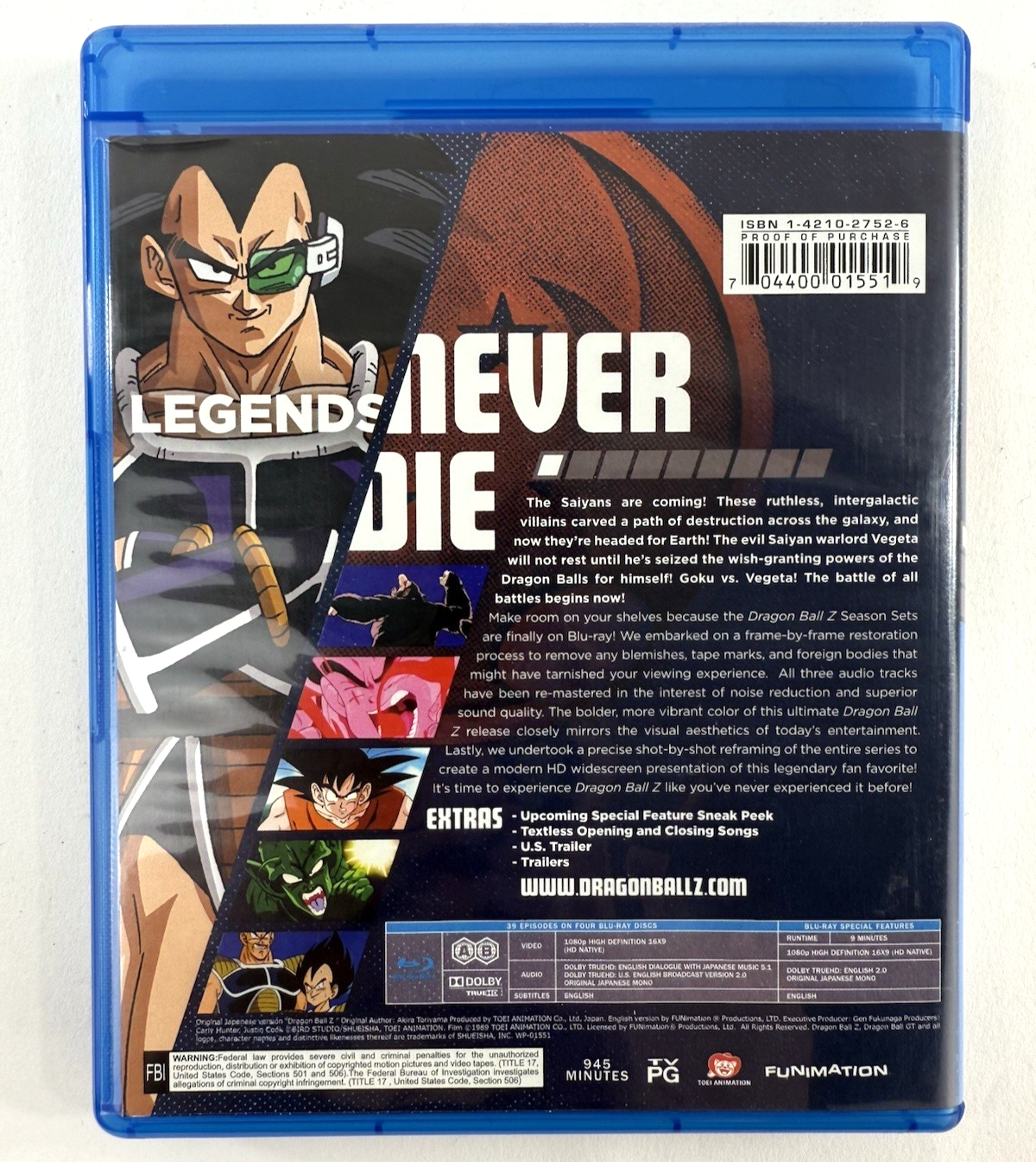 Dragon Ball Z: Season 1 - Blu-ray with Slipcover - Tested and Working