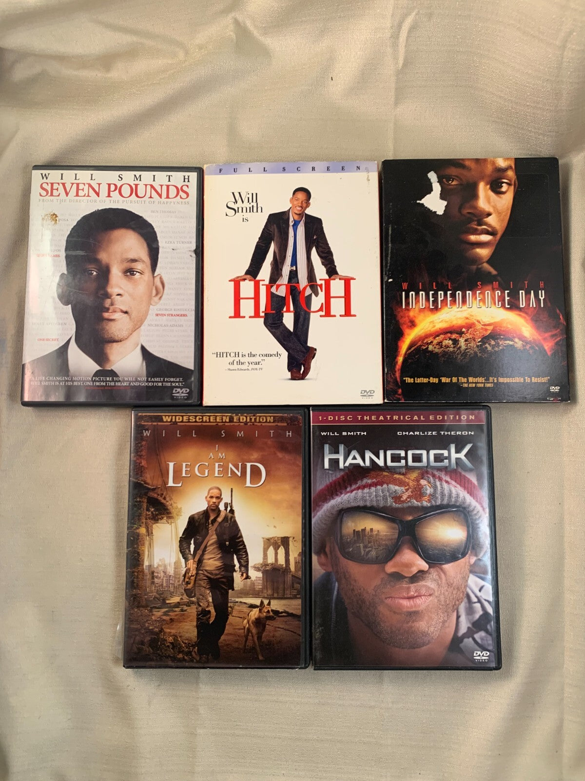 Independence Day/Hitch/Seven Pounds/Hancock/I am Legend (DVD bundle) Will Smith