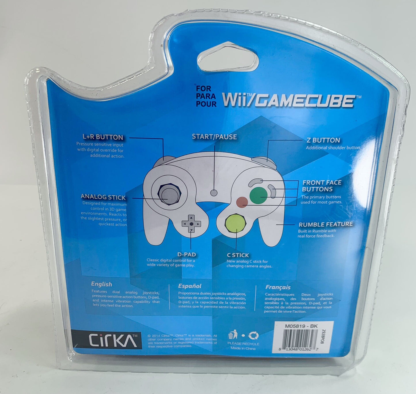 Cirka M05819-BK Black Wired Controller for GameCube/Nintendo Wii - New