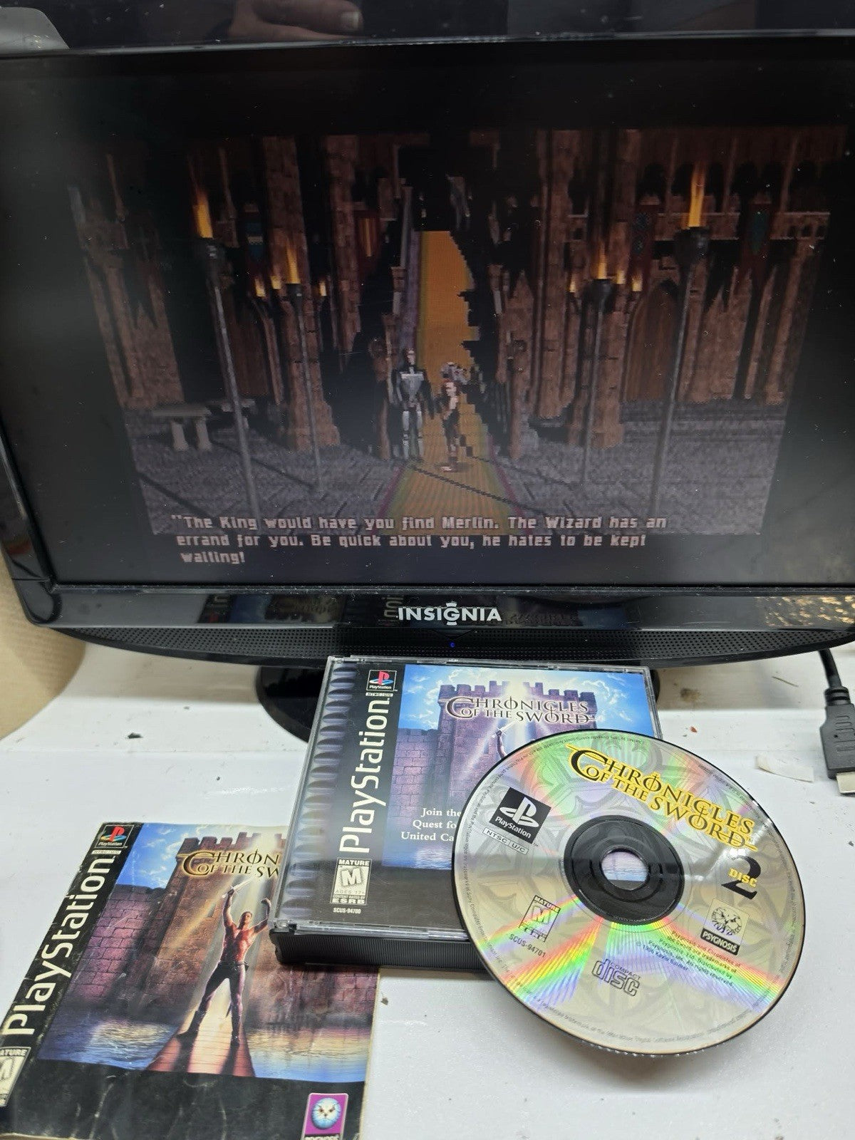 Chronicles of the Sword (PlayStation 1, 1996) Game Discs Case Manual - Tested
