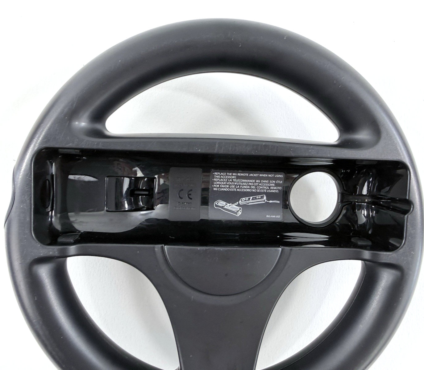 Nintendo Wii Black Steering Wheel Controller Attachment RVL-024 (Set of 2)