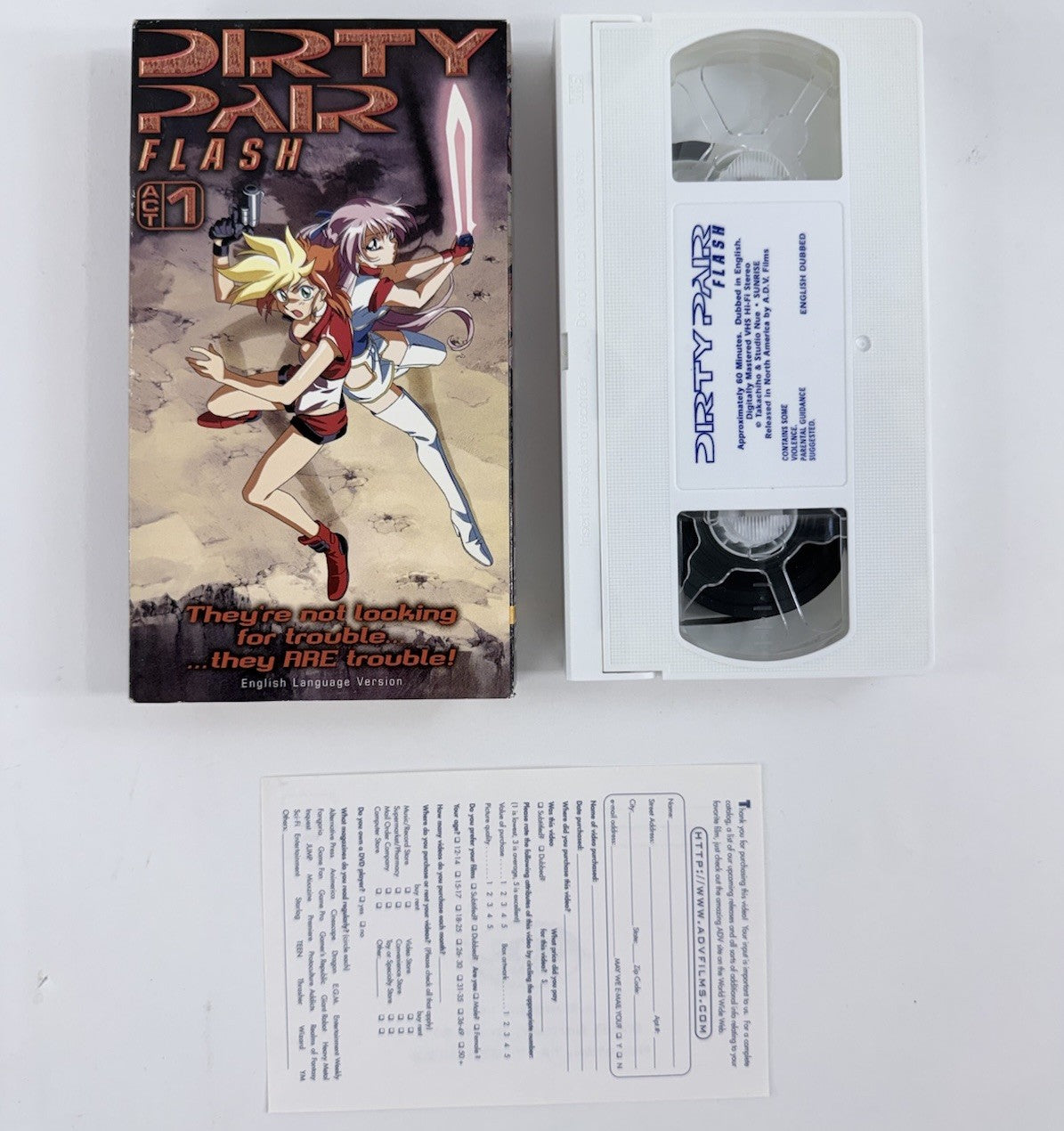 Dirty Pair Flash: Act 1 (VHS, 1998) English Dubbed - Tested and Working
